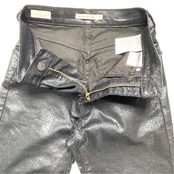 LEVI’S Premium Mile High Super Skinny Black Snakeskin Print Jean - Picture 3 of 16